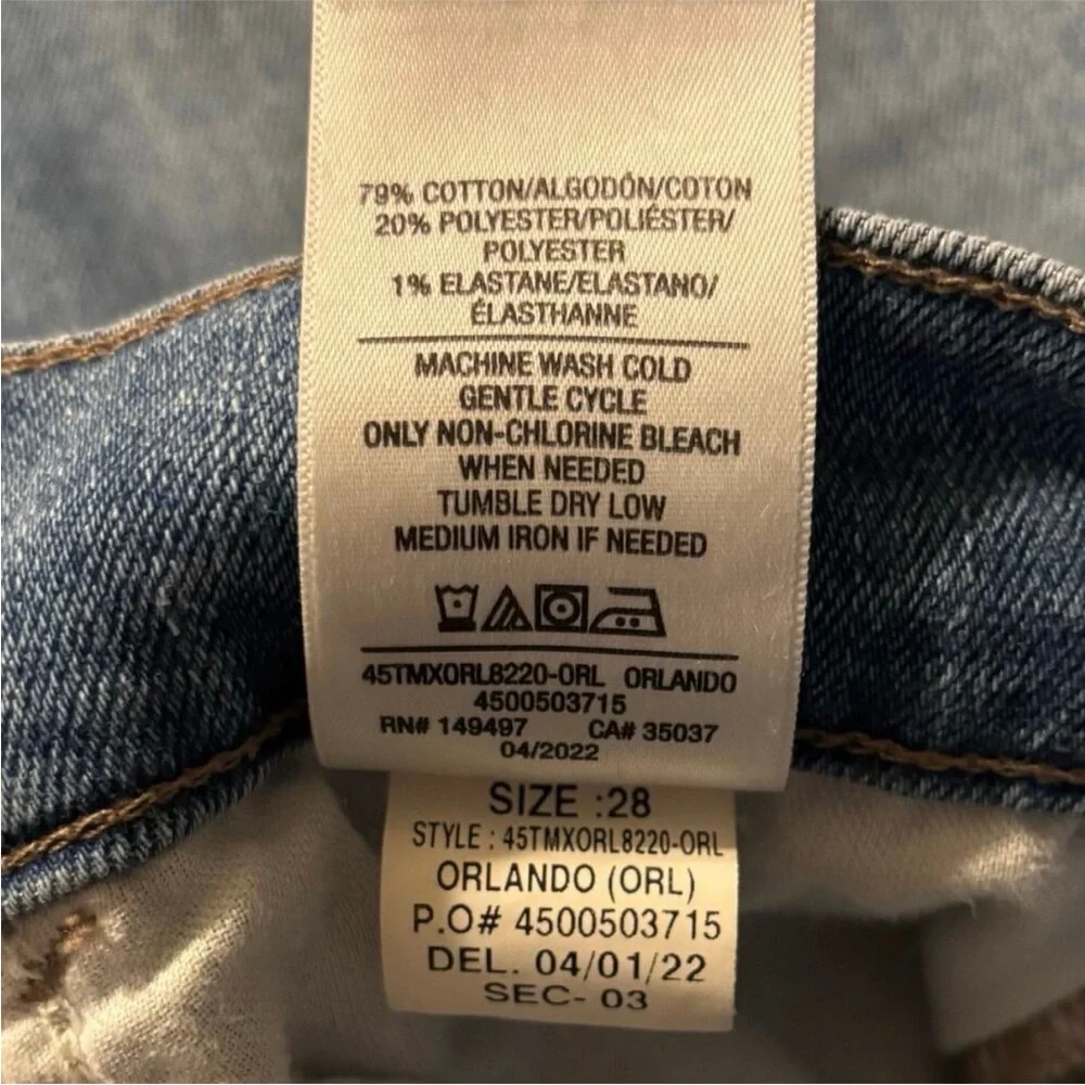 Joe’s Jeans Women’s 28 x 27 Straight‎ Crop Blue Cotton Denim Raw Hem